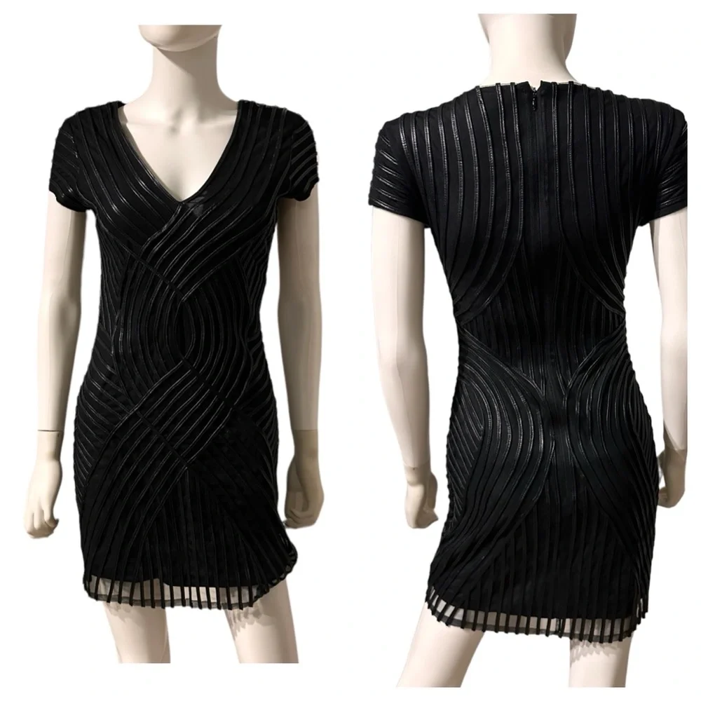 Parker Fabiana Leather Detail Mini Dress Size S - Picture 1 of 5